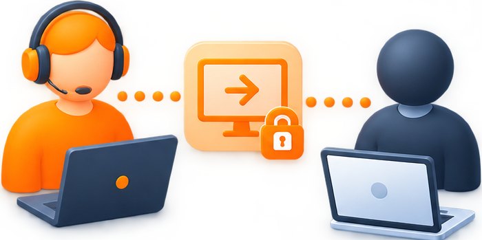 Support agent assisting a remote user screen to screen